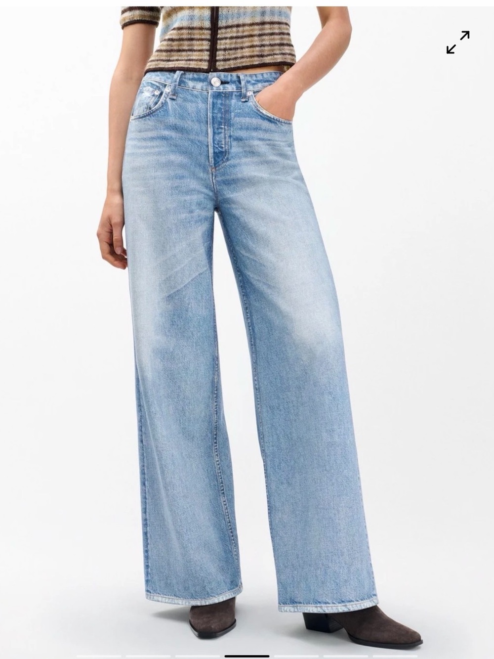 rag & bone RB Miramar Sofie Wide Pant in Rally - Picture 3 of 14